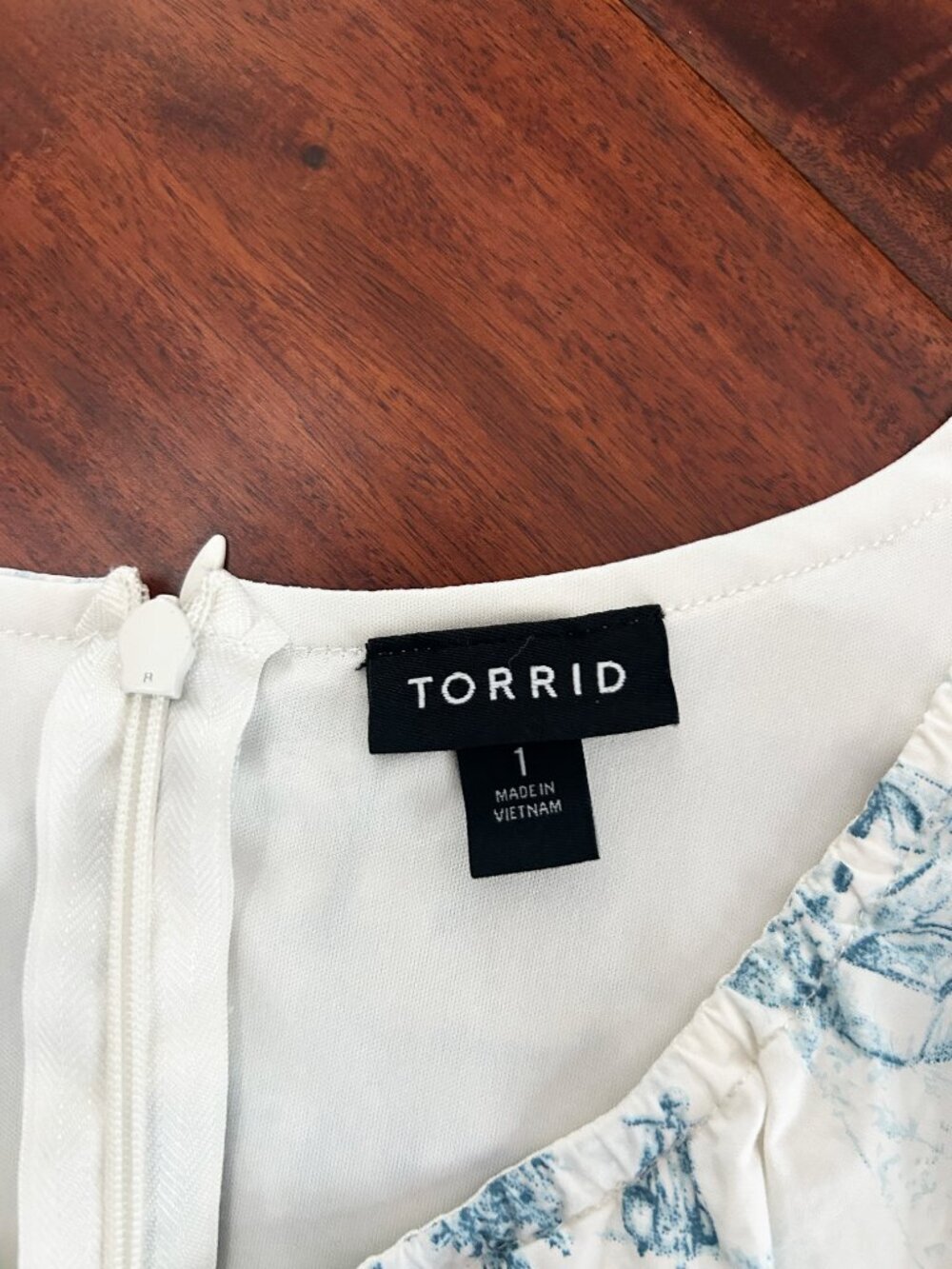 Torrid Blue White Corset Peplum Tank Top Cottagecore Milkmaid Country Size 1 - Picture 6 of 10